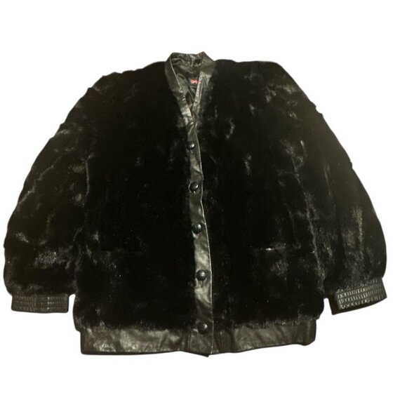 Vtg 70s Adolph Schumann Lilli Ann Women's Small/Medium Faux Fur & Leather Coat - Picture 1 of 10
